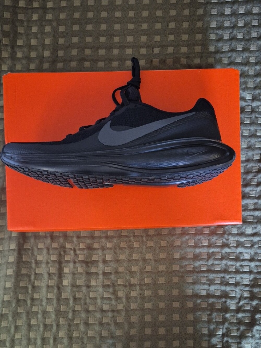 Nike Black Athletic Sneaker with Gray Swoosh - Picture 2 of 10
